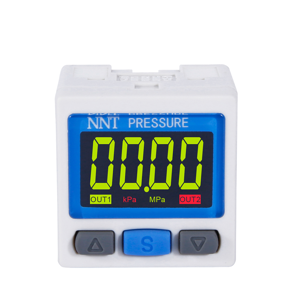 NNT NZSE30A-F industrial-grade pressure switch with dual-color LED display in rugged housing