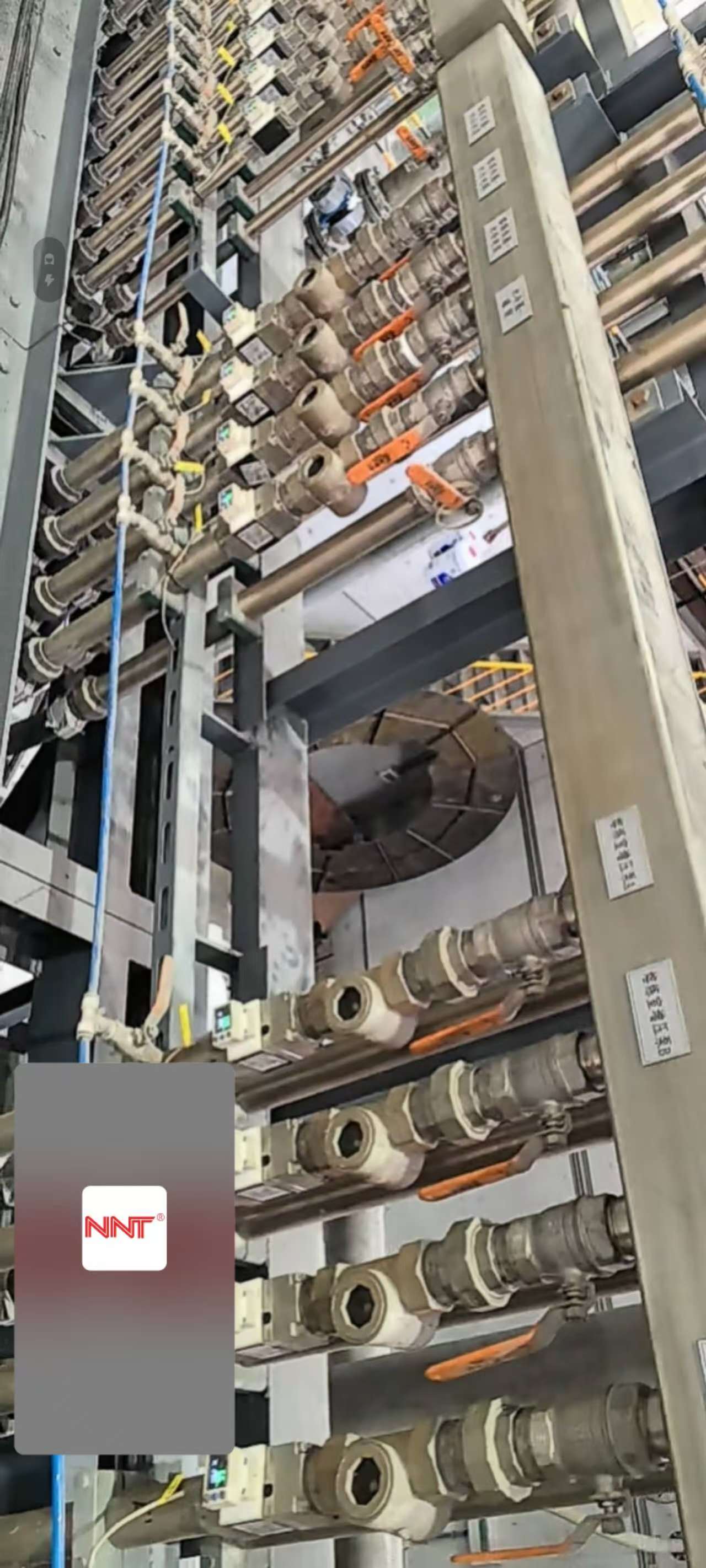NNT water flow meter and sensor installed in induction furnace cooling pipeline