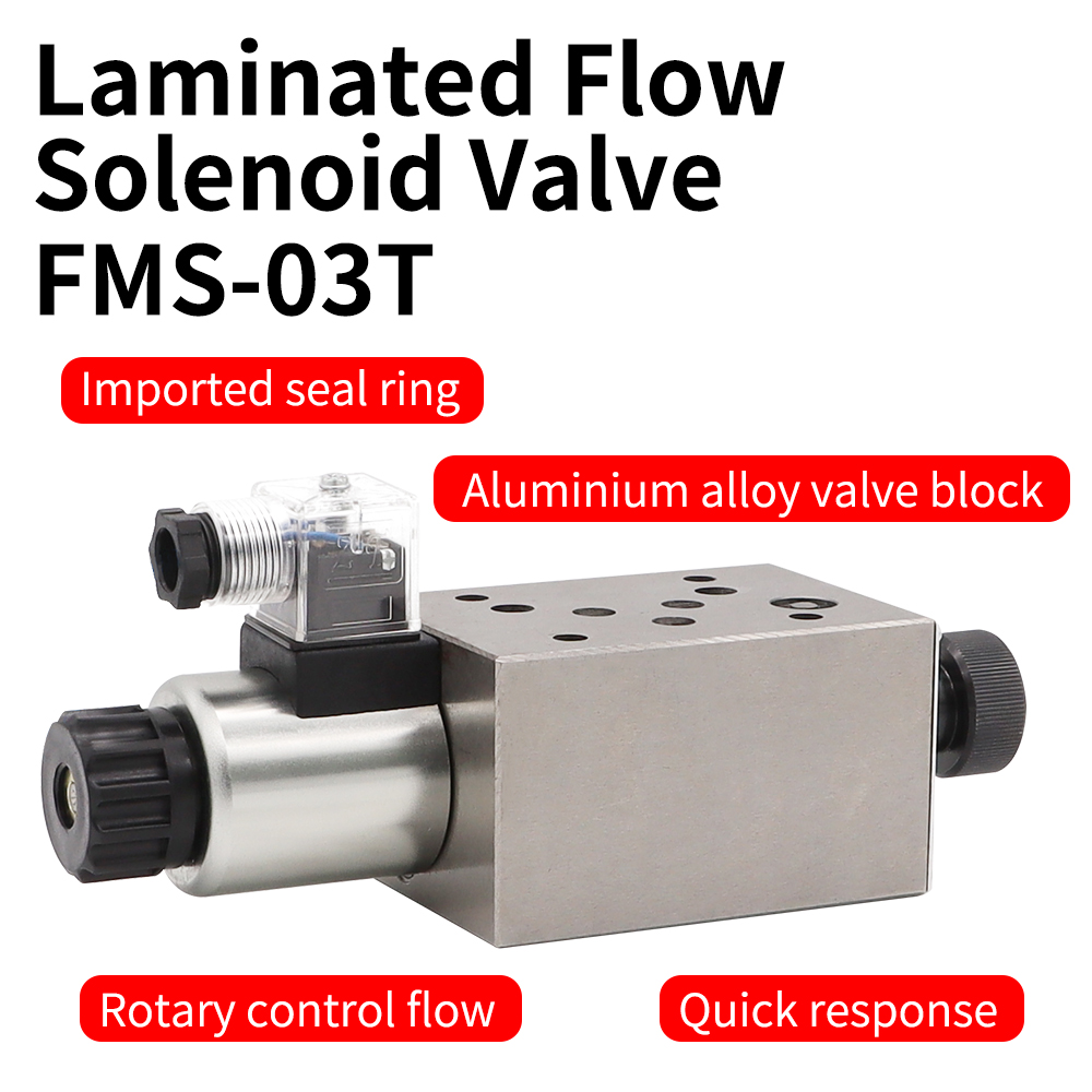 JUFENG Best Selling Aluminum Control Valve FMS-03 Hydraulic Laminated Flow Solenoid Valve